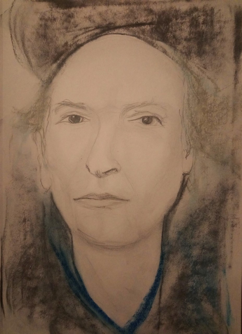 Papadoekie-Portret-Potlood-Houtskool-Pastelkrijt-Pencildrawing-Portrait